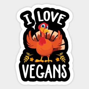 I Love Vegans Vegan Thanksgiving 2023 Sticker